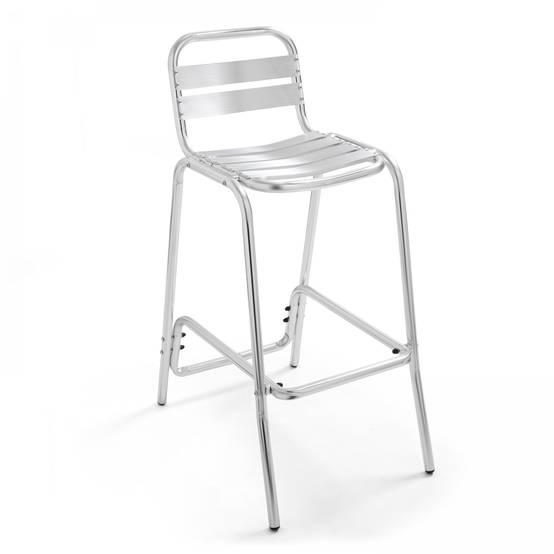 Oviala - Table de jardin mange-debout et 4 chaises aluminium gris Brixton - Oviala - Imagen 3