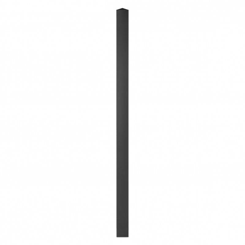 Poteau aluminium tradition style ferronnerie à sceller universel pour portail et portillon chapeau inclus H2.36 m Noir - Easy Clôture - Imagen 2