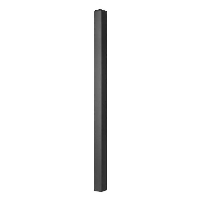 Poteau aluminium tradition style ferronnerie à sceller universel pour portail et portillon chapeau inclus H2.36 m Noir - Easy Clôture - Imagen 1