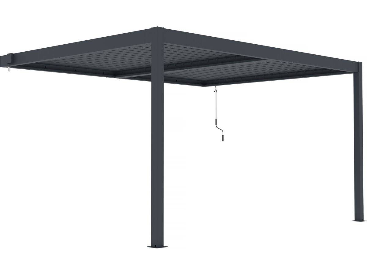 Habitat Et Jardin - Pergola Adossée En Aluminium "windsor" - Gris Anthracite - 3 X 4 M -habitat Et Jardin