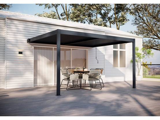 Habitat Et Jardin - Pergola Adossée En Aluminium "windsor" - Gris Anthracite - 3 X 4 M -habitat Et Jardin - Image 2