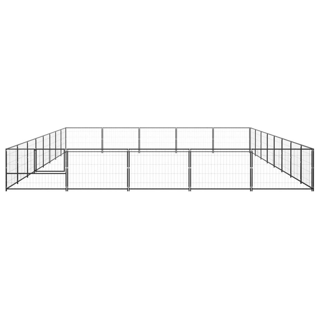 Helloshop26 - Chenil extérieur cage enclos parc animaux chien 40 m² acier noir - Imagen 3