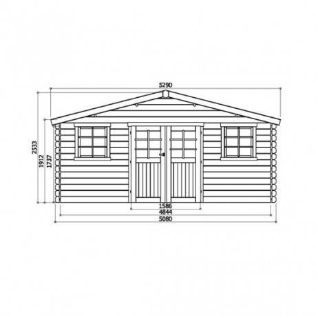 Abri de jardin ZÜRICH en bois 17,65m², Toiture Shingle rouge, Plancher Non - Imagen 2
