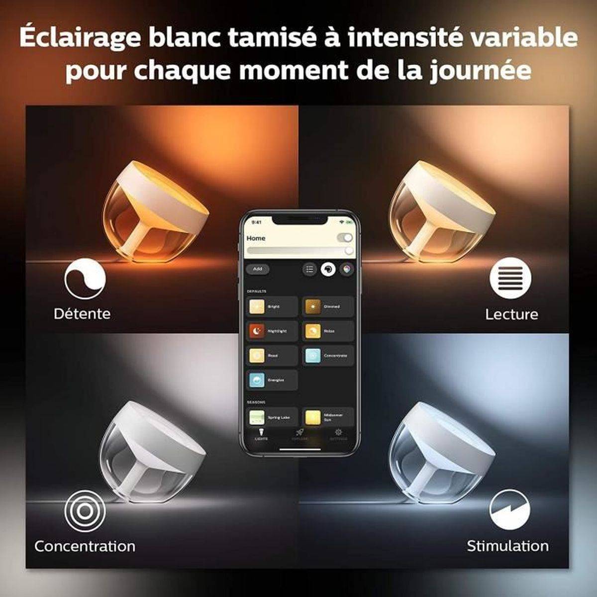 Philips - Lampe de table connectée Philips Hue Iris, éclairage blanc et coloré, projection murale, Bluetooth et Hue Bridge - PHILIPS HUE - Image 5