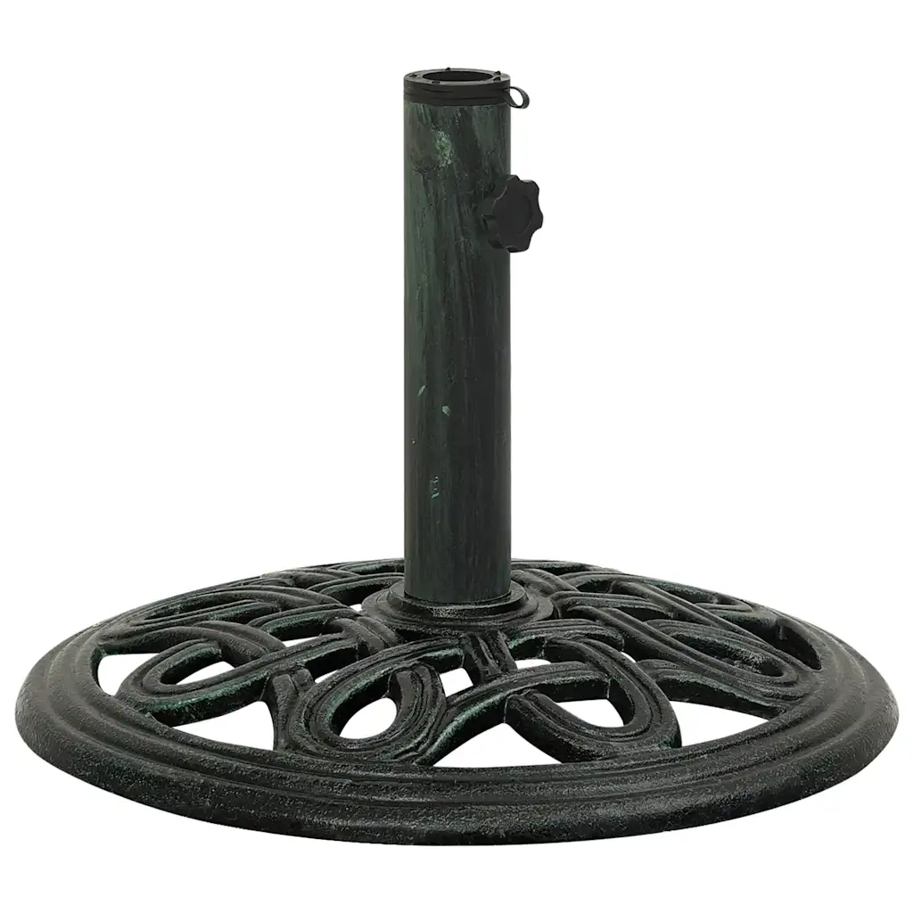 Socle de parasol robuste avec adaptateur extérieur 40 x 40 x 32 cm en fonte verte - Image 2