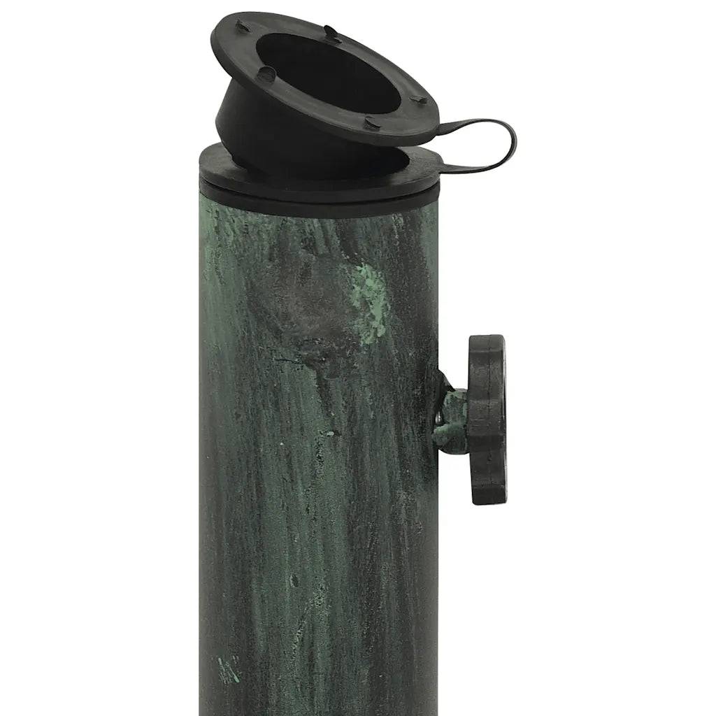 Socle de parasol robuste avec adaptateur extérieur 40 x 40 x 32 cm en fonte verte - Image 6