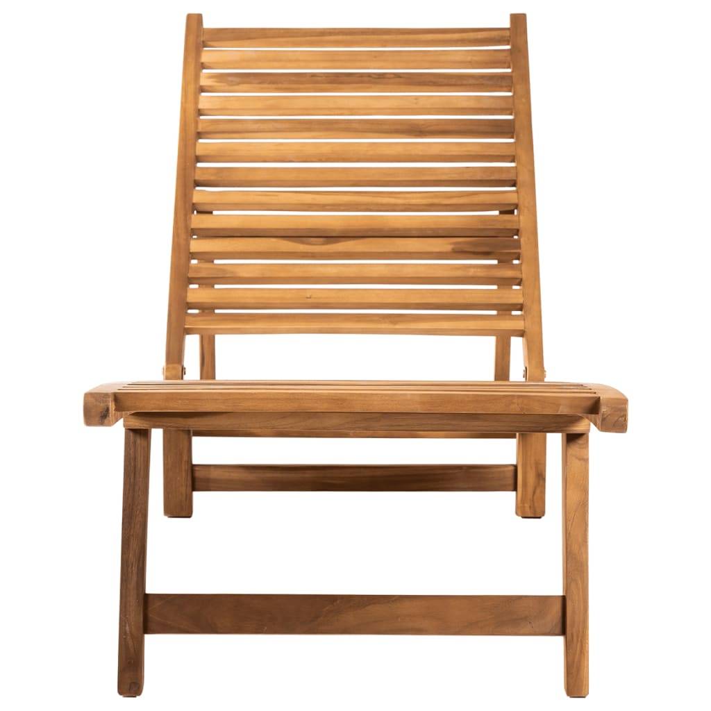 Chaise Longue "S" Teck Massif Pliable Jardin – ComfortXL Outdoor Living - Image 2