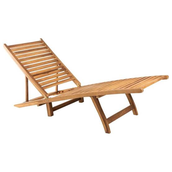 Chaise Longue "S" Teck Massif Pliable Jardin – ComfortXL Outdoor Living - Image 1