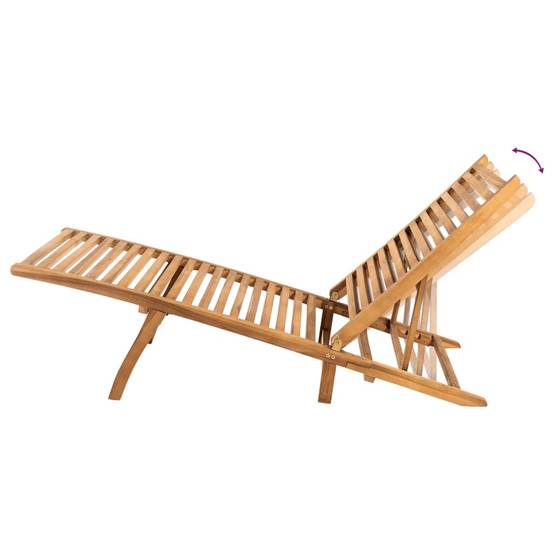 Chaise Longue "S" Teck Massif Pliable Jardin – ComfortXL Outdoor Living - Image 5