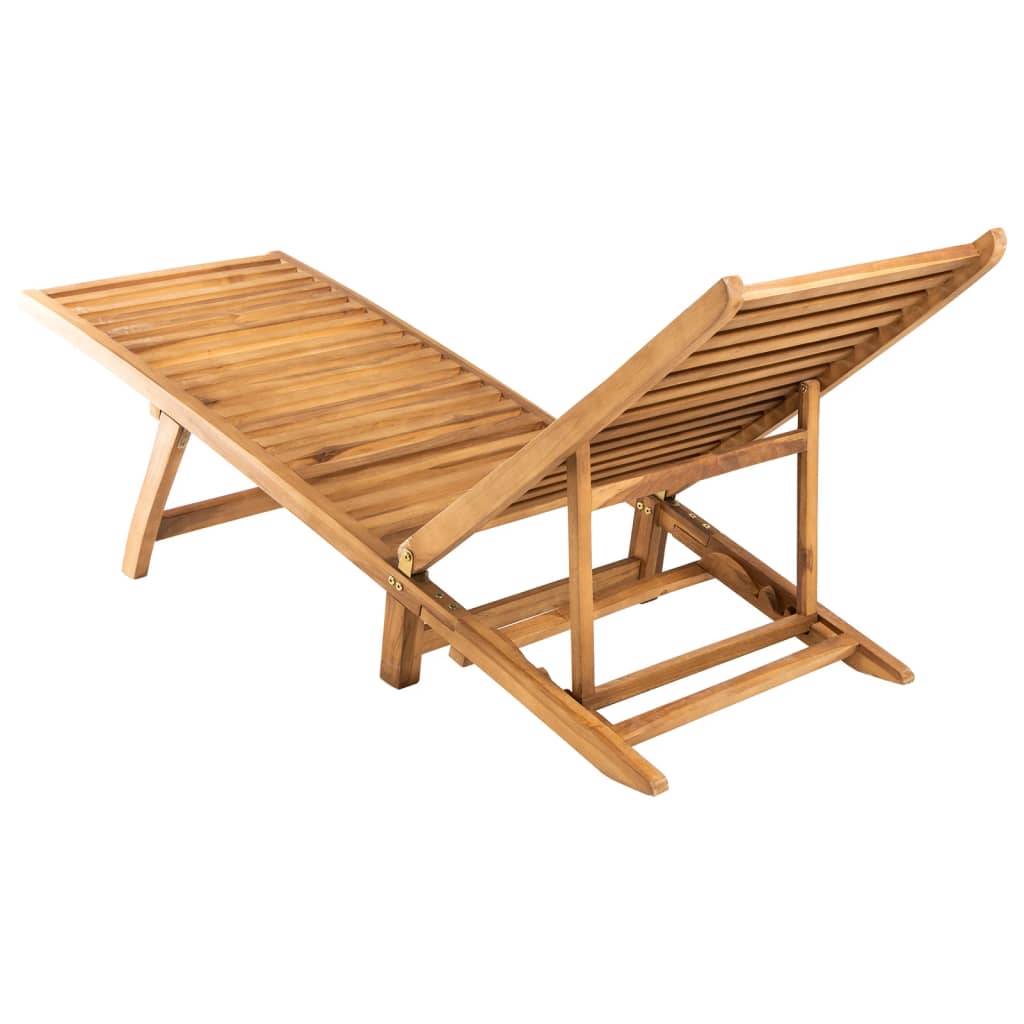 Chaise Longue "S" Teck Massif Pliable Jardin – ComfortXL Outdoor Living - Image 4