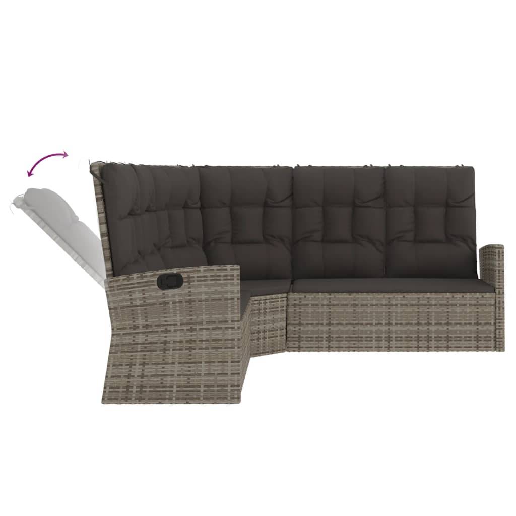 Vidaxl - Canapé d'angle inclinable avec coussins gris résine tressée vidaXL 362182 - Imagen 6
