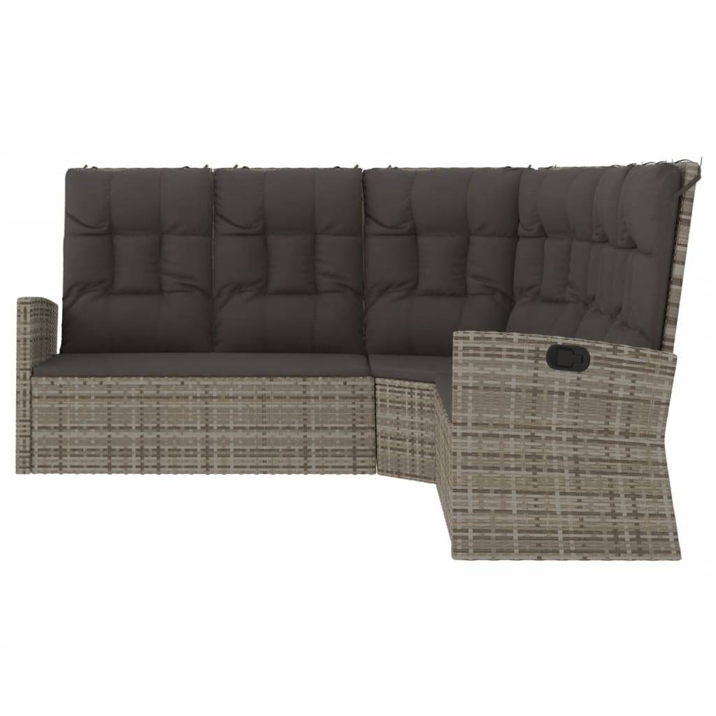 Vidaxl - Canapé d'angle inclinable avec coussins gris résine tressée vidaXL 362182 - Imagen 7