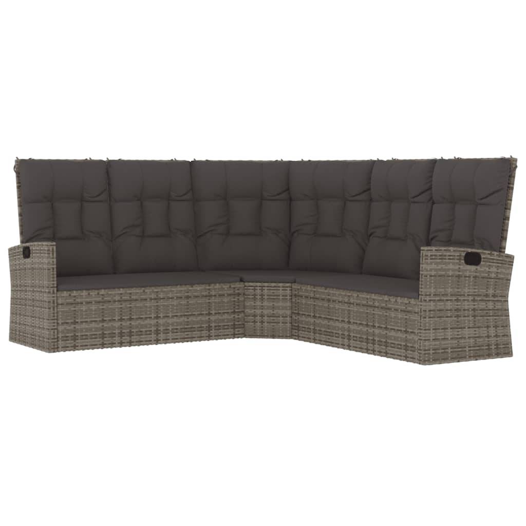 Vidaxl - Canapé d'angle inclinable avec coussins gris résine tressée vidaXL 362182 - Imagen 2