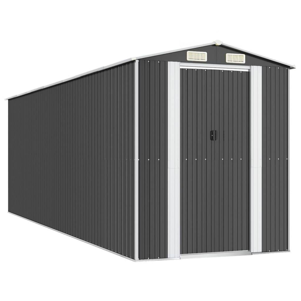 PANGIVO - Abri de jardin avec porte coulissante - Acier galvanisé - Anthracite 192x606x223 cm - Surface au sol 11,64m² - PANGIVO - Image 1