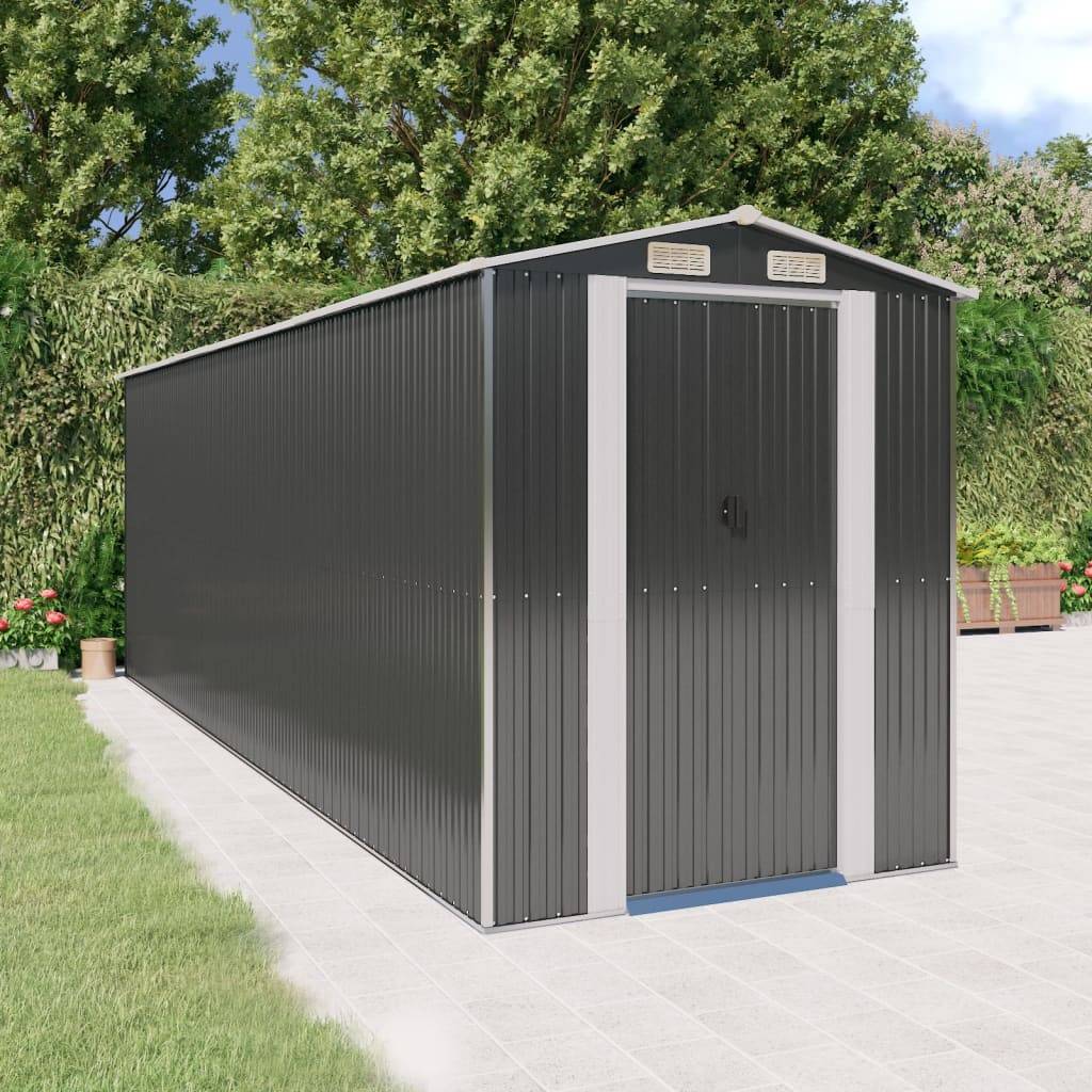 PANGIVO - Abri de jardin avec porte coulissante - Acier galvanisé - Anthracite 192x606x223 cm - Surface au sol 11,64m² - PANGIVO - Image 2