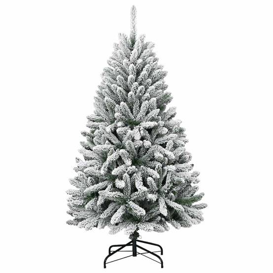 Sapin de Noël | Arbre de Noël artificiel Vert et blanc 120 cm PVC et métal Maison Chic - Image 5