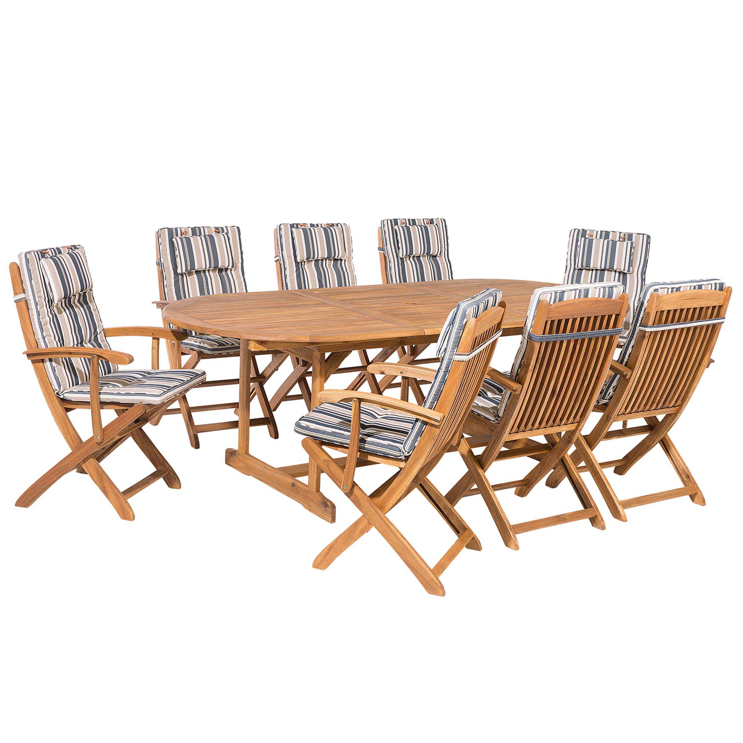 Beliani - Set de salle à manger, 8 Personnes Acacia Multicolore MAUI - Beliani - Imagen 2