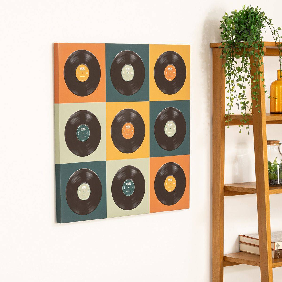 Tableau Toile murale imprimée Disques Vinyles 68 x 68 cm - Imagen 3