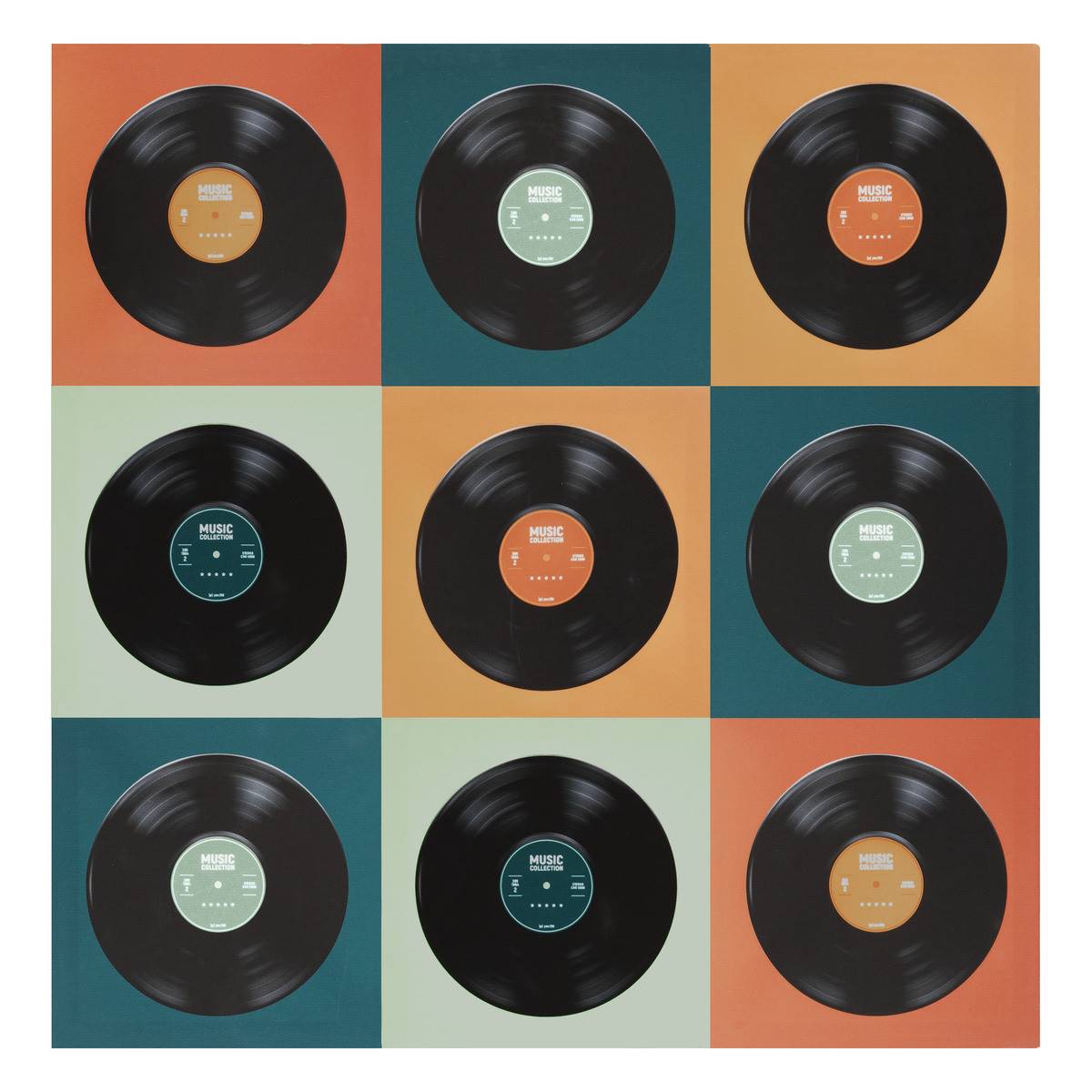 Tableau Toile murale imprimée Disques Vinyles 68 x 68 cm - Imagen 1