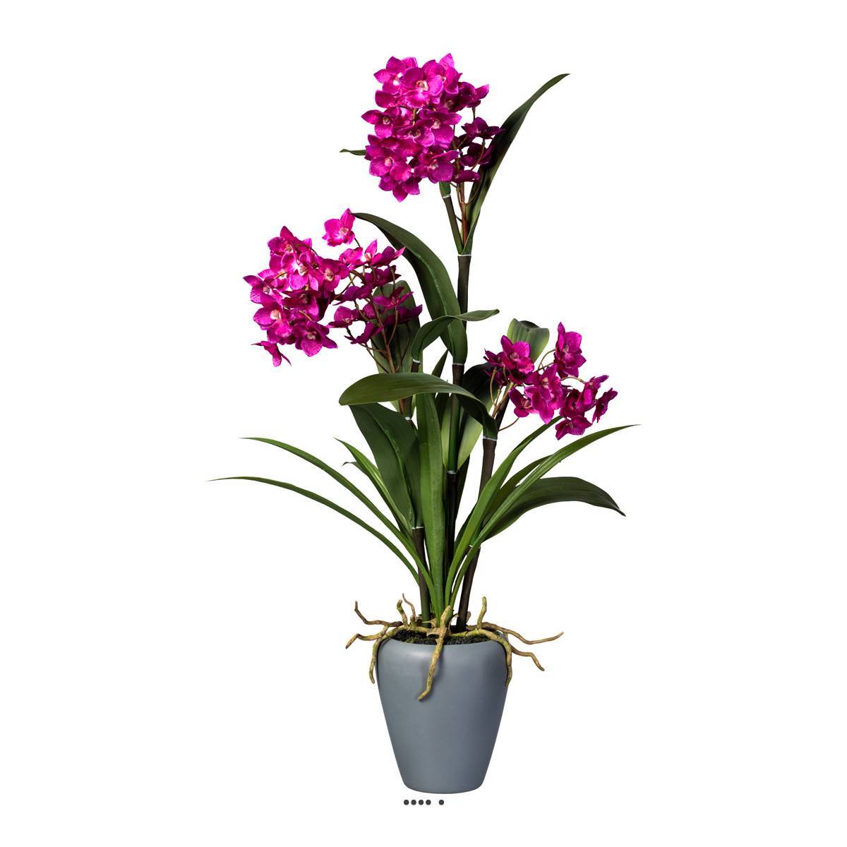 Artificielles - Orchidée Dendrobium factice 3 hampes vase céramique H70cmD40cm fushia - couleur: Rose fushia 730 - Imagen 1