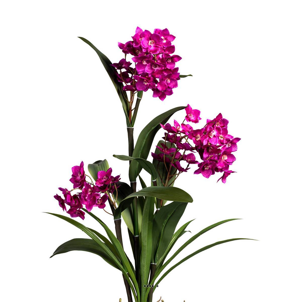 Artificielles - Orchidée Dendrobium factice 3 hampes vase céramique H70cmD40cm fushia - couleur: Rose fushia 730 - Imagen 3