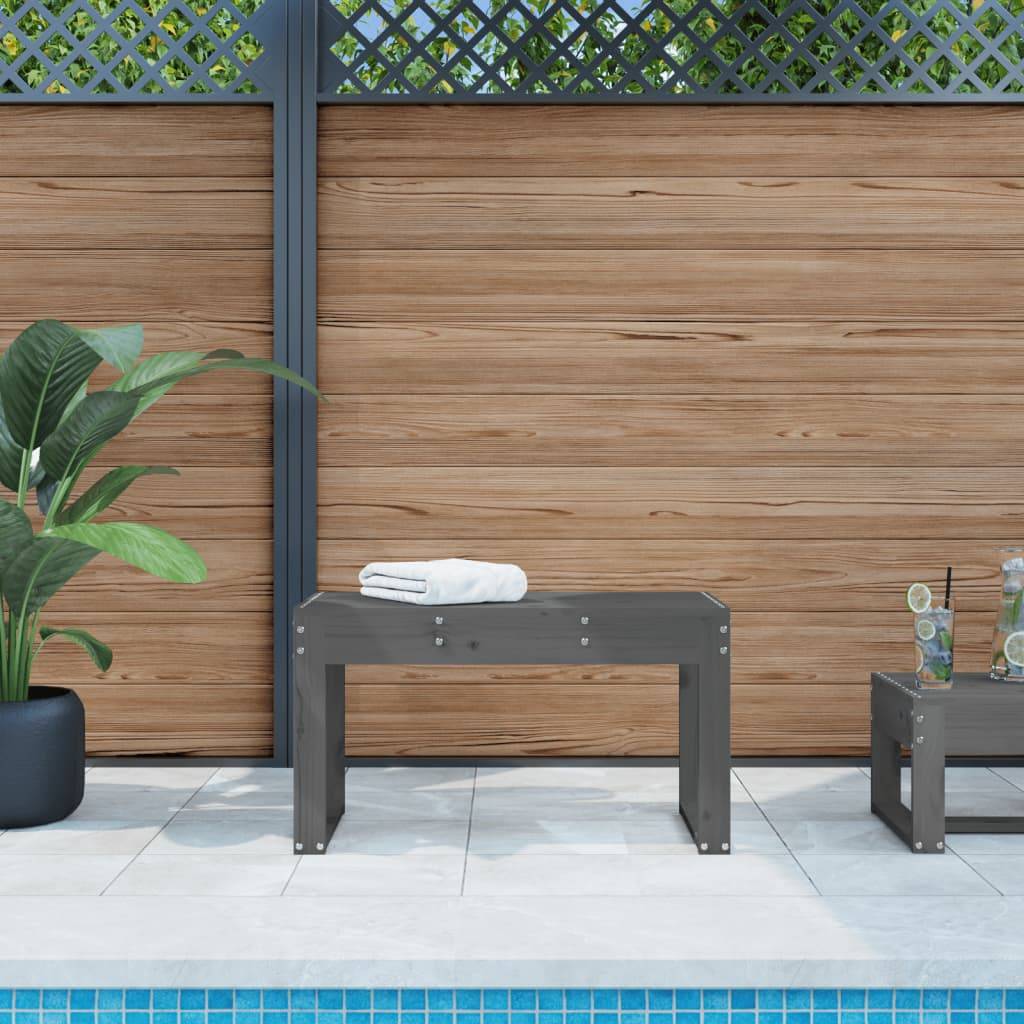 Maison Chic - Banc de jardin - Banc d'extérieur - Banquette gris 80x38x45 cm bois massif de pin - Imagen 2