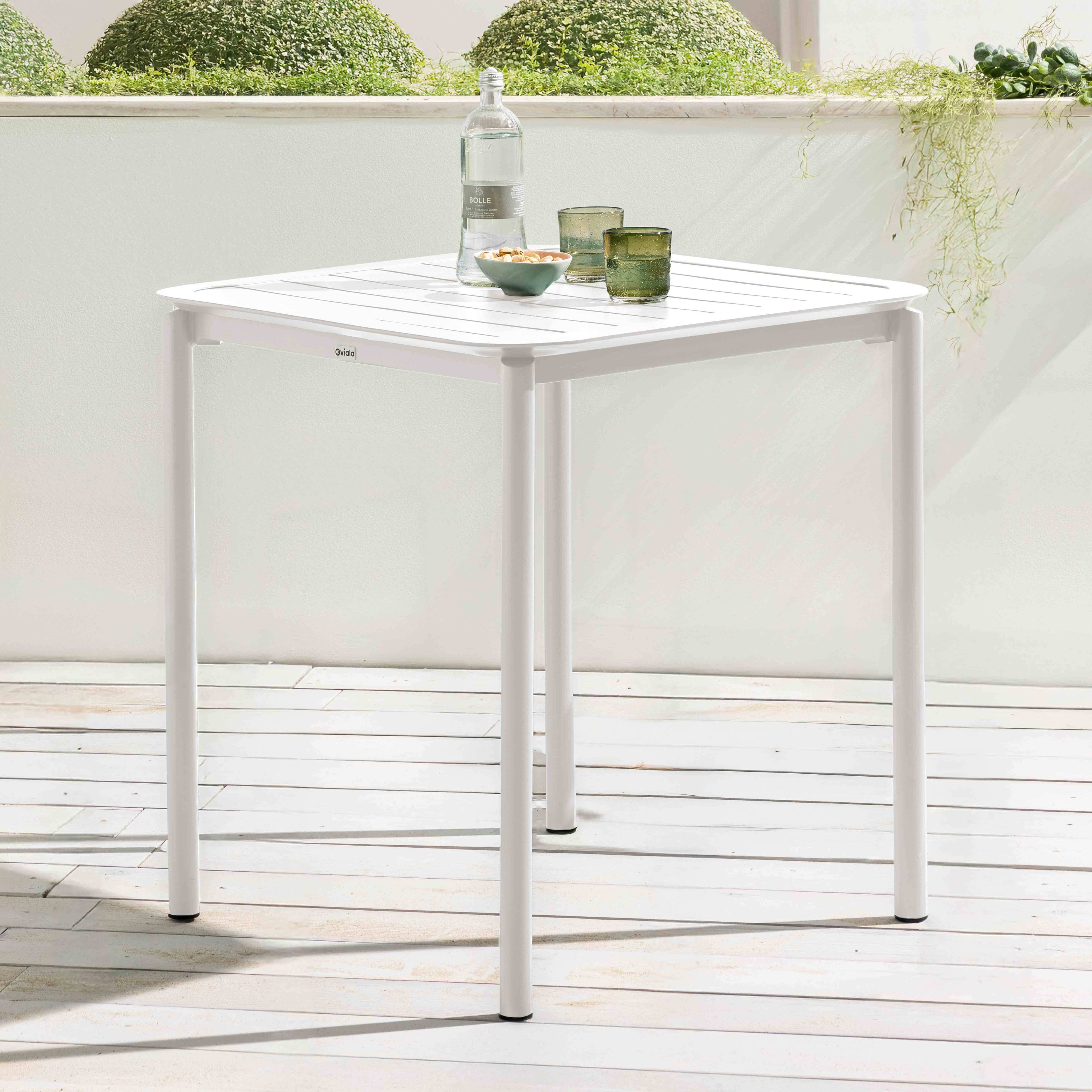Oviala - Table carrée de terrasse (70x70cm) blanche Almada - Oviala - Image 2