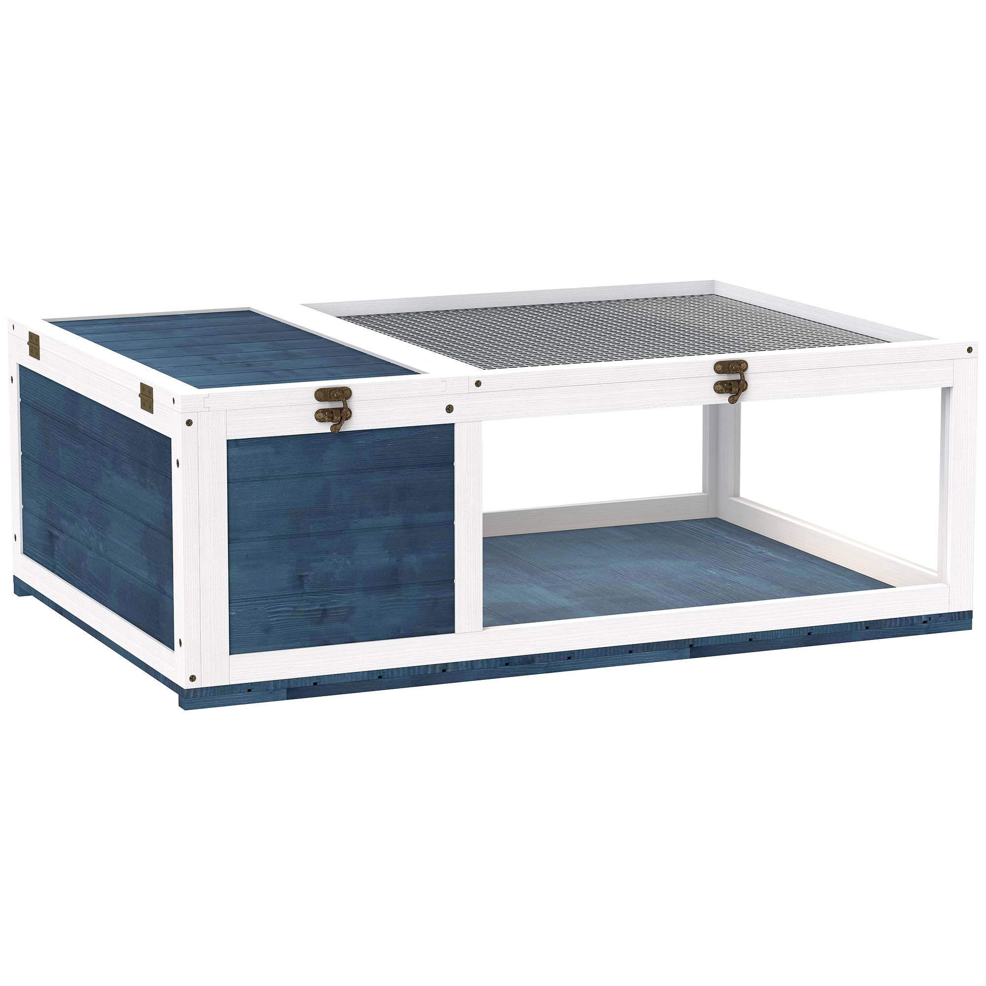 Enclos pour tortues bois bleu 91 x 60.5 x 32 cm - PANGIVO - Image 2