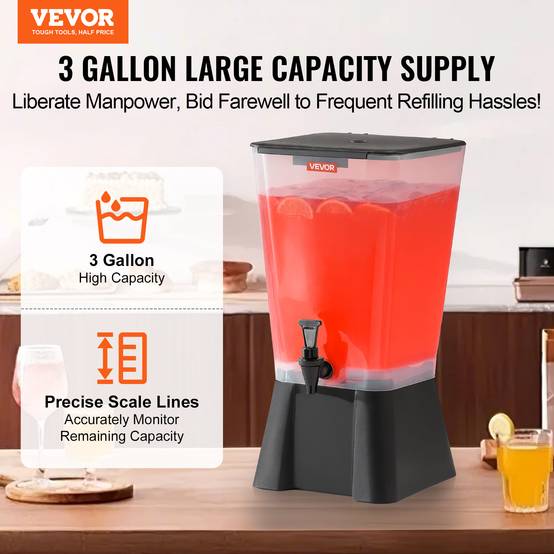 Distributeur Boissons 4L Verre Avec Robinet Anti-Gouttes & Support Métal - Cruche Limonade