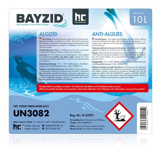 Anti-algues Bayzid® en bidon de 10 L x 2 - Image 5