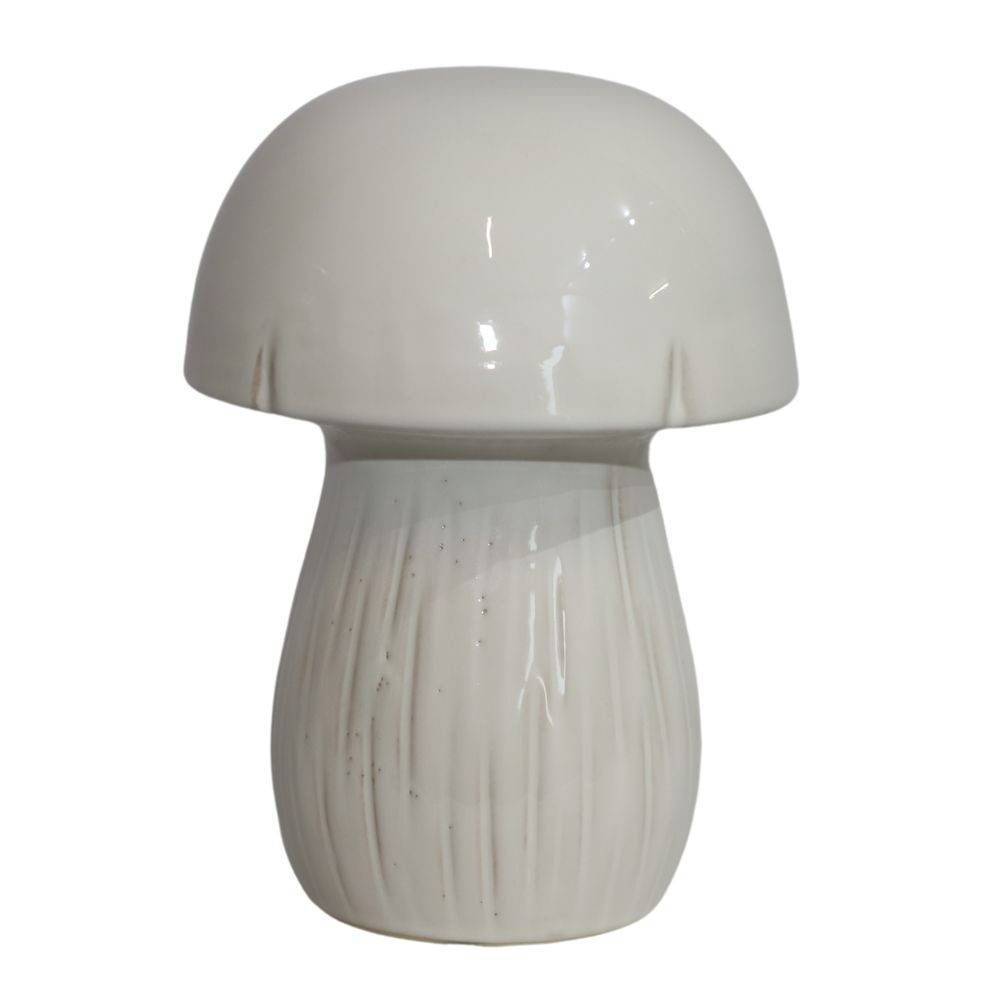 Chemin De Campagne - Champignon en céramique émaillée blanche 17 x 17 x 23cm Chemin de campagne - Imagen 1