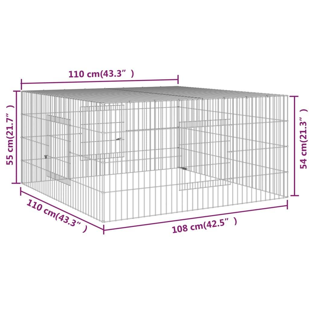 Vidaxl - Cage à lapin 110x110x55 cm Fer galvanisé vidaXL 171562 - Imagen 3