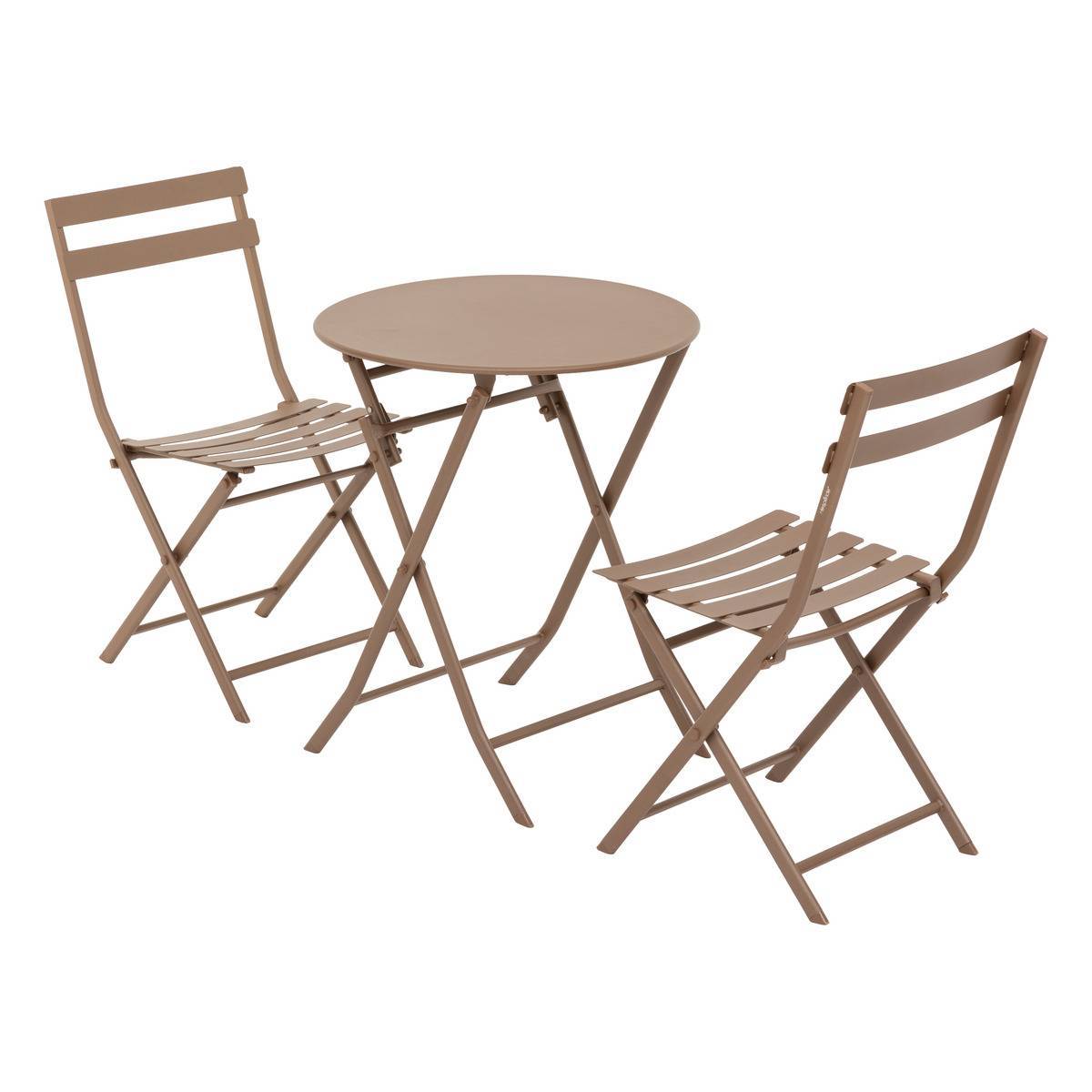 Hesperide - Table de jardin pliante ronde "Greensboro" bronze 2 places Hespéride - Image 2