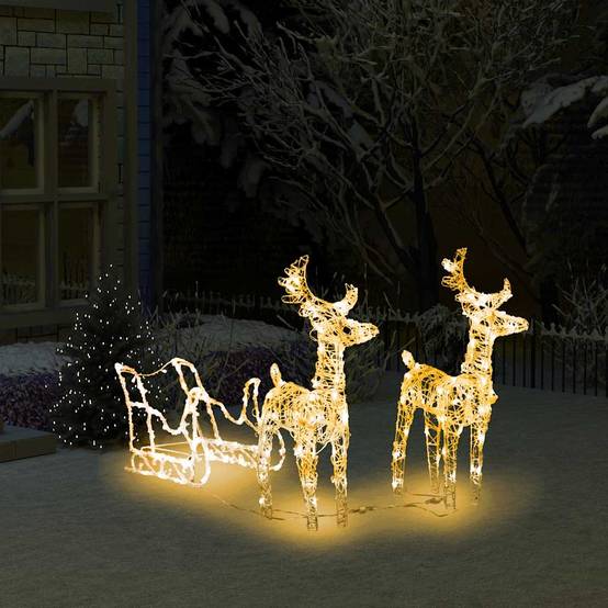 ComfortXL - Rennes Traîneau Lumineux Acrylique 160 LED Fêtes 130cm Blanc Chaud – ComfortXL Outdoor Living - Image 1
