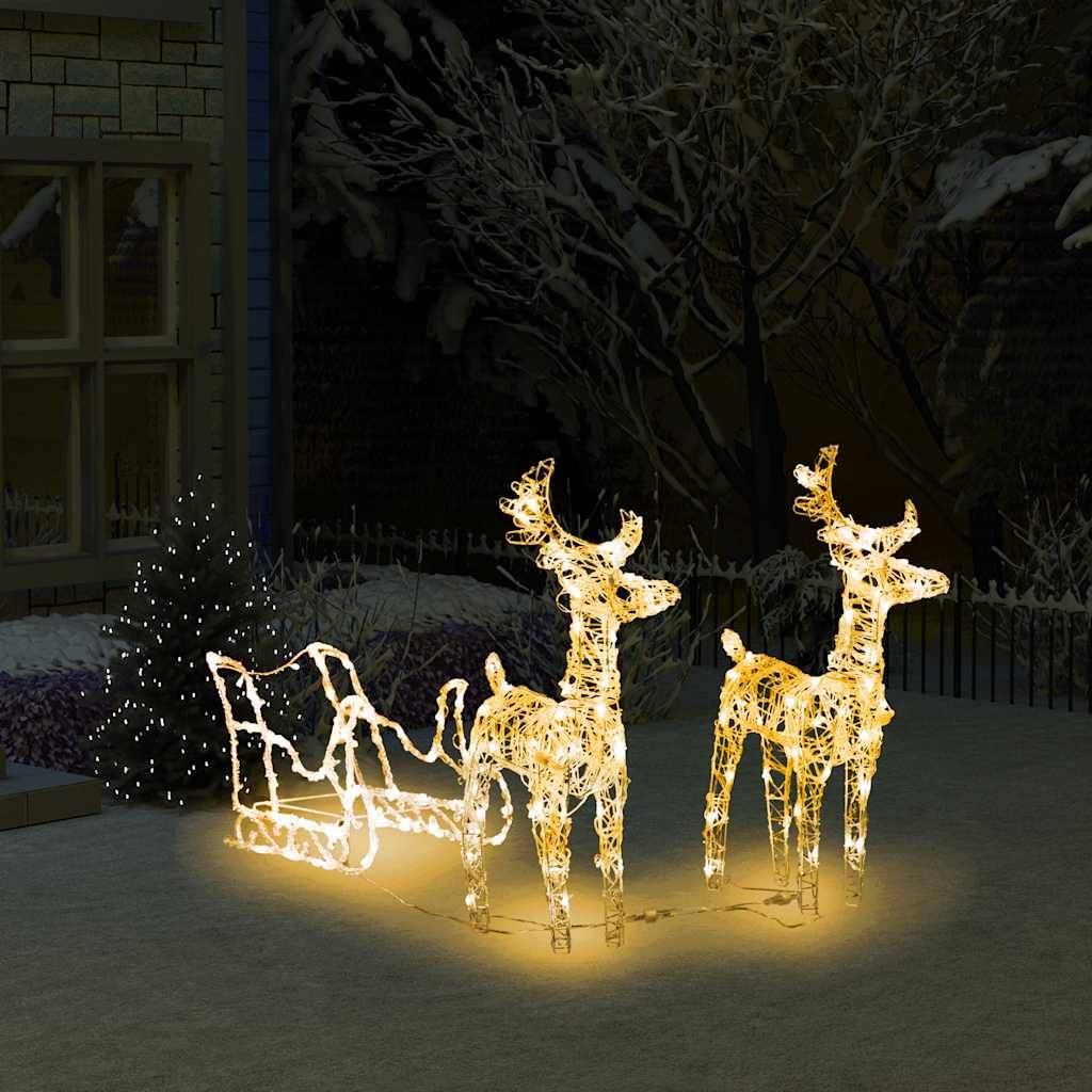 ComfortXL - Rennes Traîneau Lumineux Acrylique 160 LED Fêtes 130cm Blanc Chaud – ComfortXL Outdoor Living - Image 1