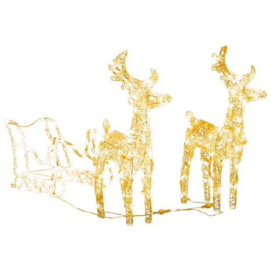 ComfortXL - Rennes Traîneau Lumineux Acrylique 160 LED Fêtes 130cm Blanc Chaud – ComfortXL Outdoor Living - Image 3