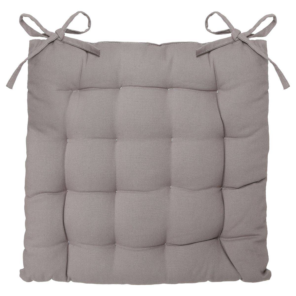 Lot de 6 Galettes de chaise en Coton Gris 38 x 38 cm - Imagen 3
