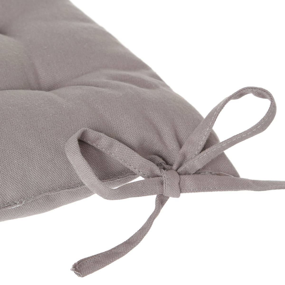 Lot de 6 Galettes de chaise en Coton Gris 38 x 38 cm - Imagen 2
