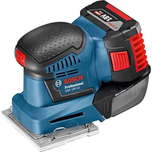 Bosch Professional - Ponceuse vibrante GSS 18V-10 - BOSCH -avec 2 batteries 18V 5.0Ah - chargeur - 3 feuilles abrasives - 3 plaques - L-Boxx - 06019D0201 - Imagen 2