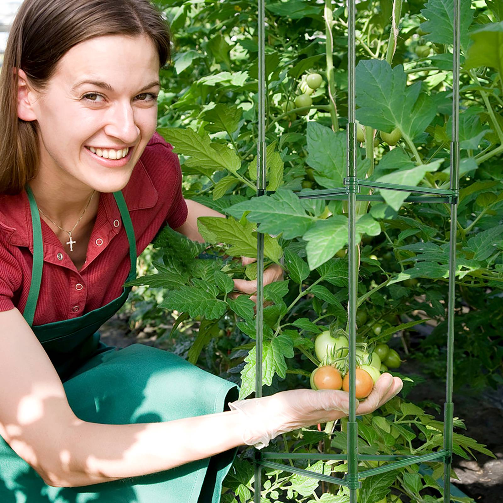 VEVOR Lot 6 cages tomates 122cm, support plantes, treillis, empilable, jardin, légumes. - Image 8