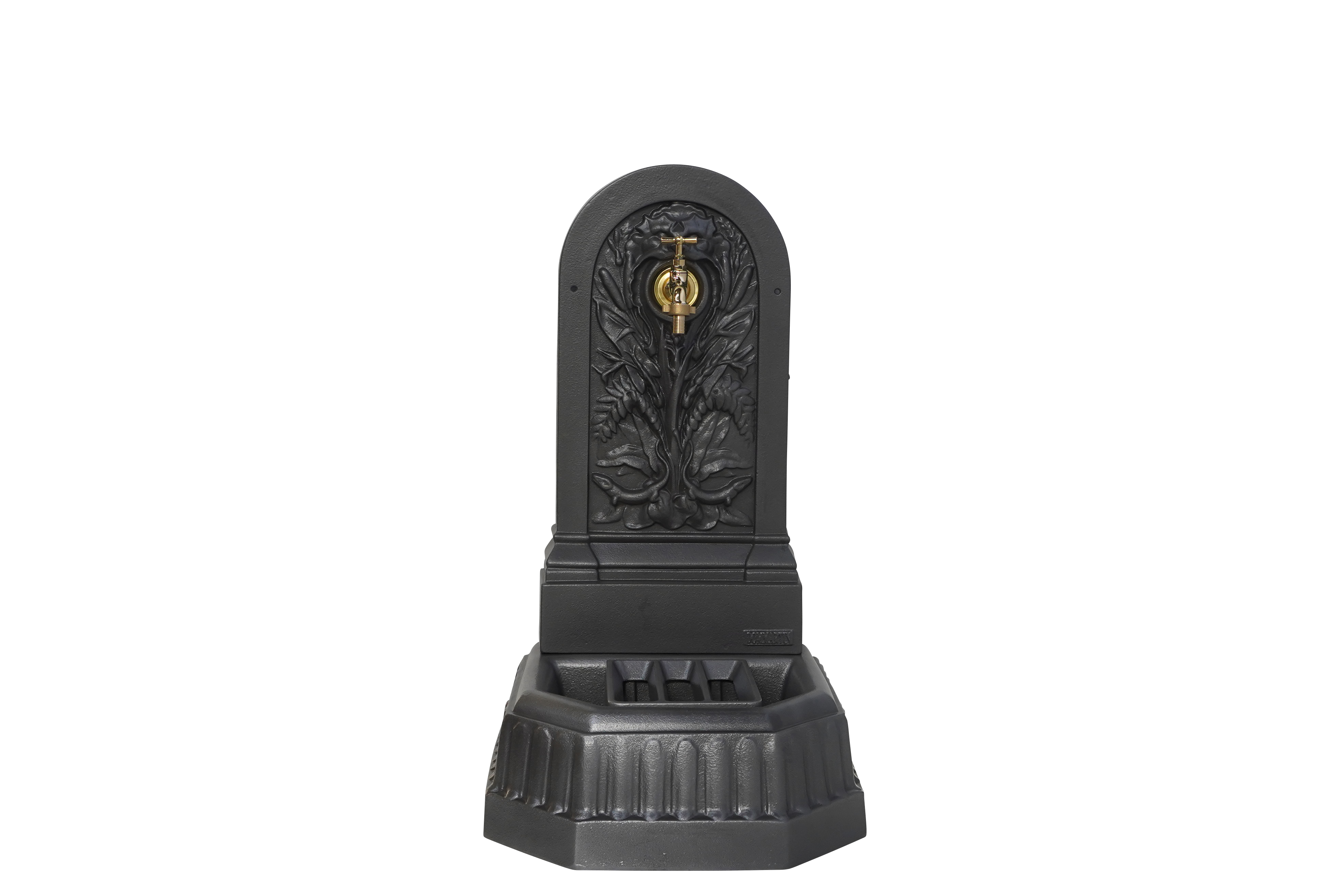 Fontaine triton gris 4111 avec robinet standard Dommartin H. 70 cm X L. 40 cm - Imagen 1