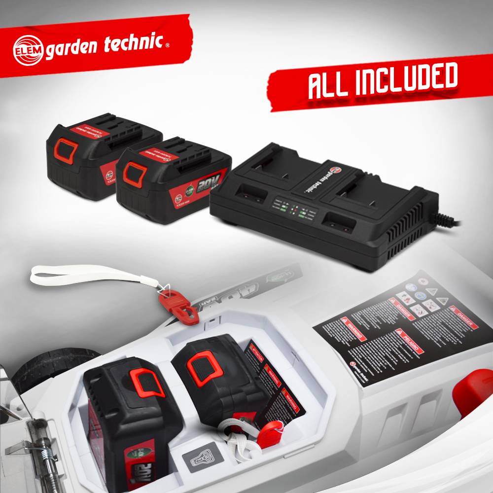 Elem Garden Technic - Tondeuse rechargeable 40V (2x20V) 37cm - Batteries et chargeur fournis - Elem Garden - Image 4