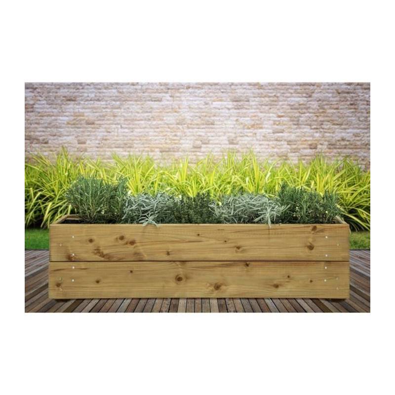 Jardinieres A Fleurs Ekju - 75x18xh20 Cm - Traitées En Autoclave Brun - Imagen 2