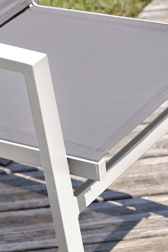 Dcb Garden - Lot de 2 fauteuils de jardin empilables en aluminium - Blanc - FLORIDE - Image 3