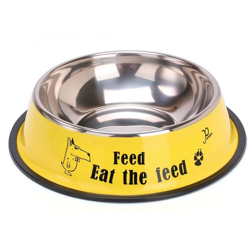 IntiMeg - Bol pour chien en acier inoxydable Jaune IntiMeg - Image 1