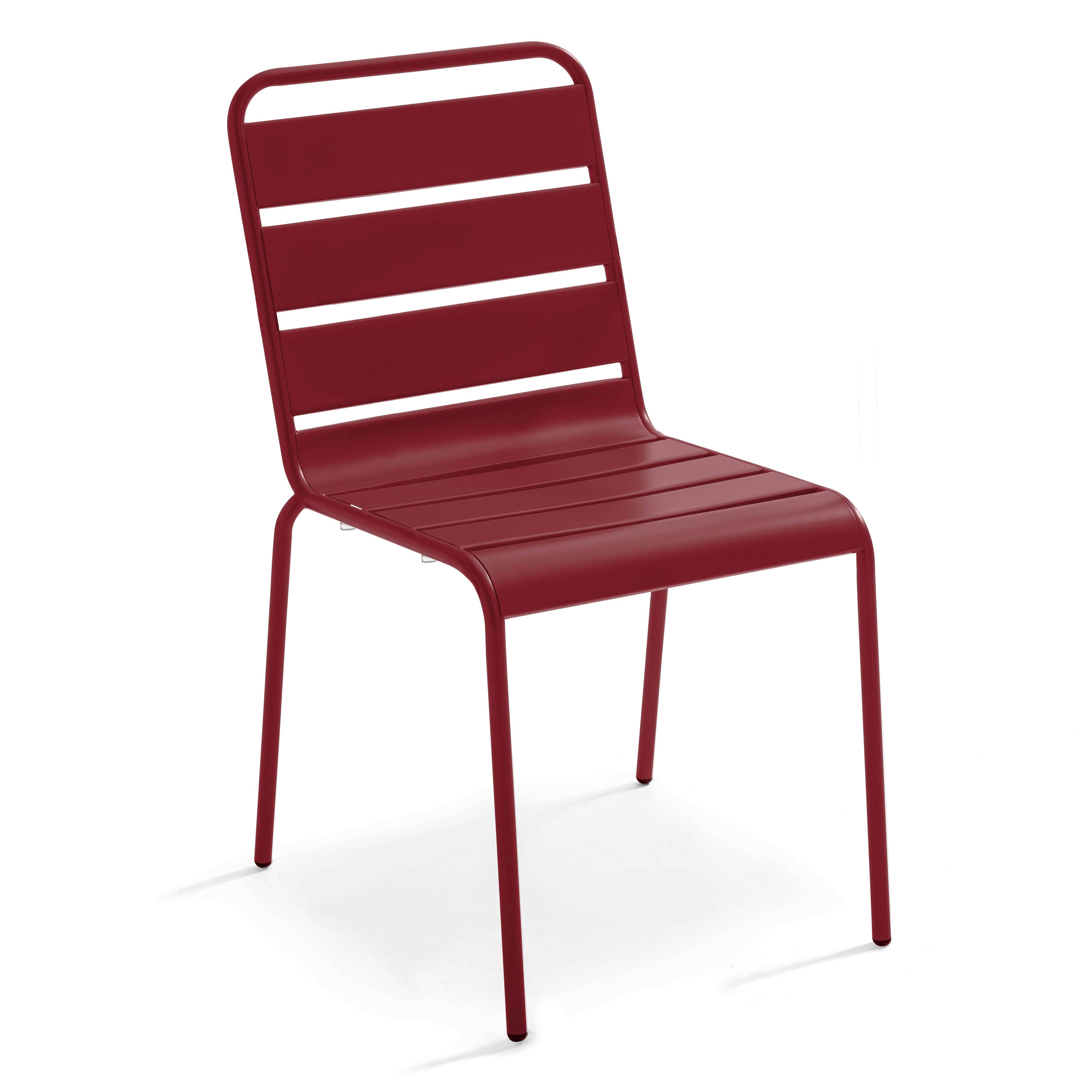 Oviala - Ensemble table de jardin en métal et 4 chaises pourpre Palavas - Oviala - Image 6