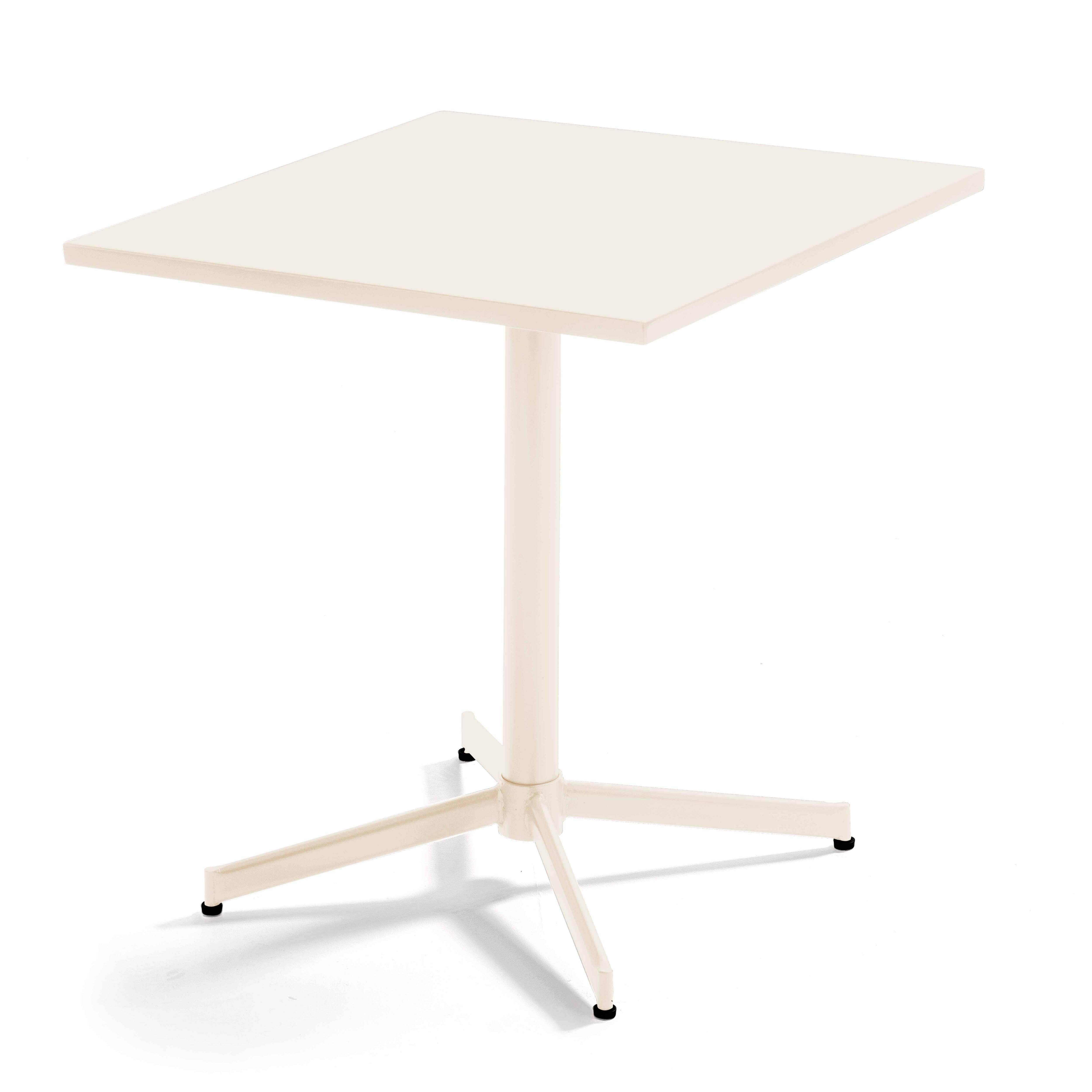 Oviala - Ensemble table de jardin carrée et 2 fauteuils métal ivoire Palavas - Oviala - Imagen 4