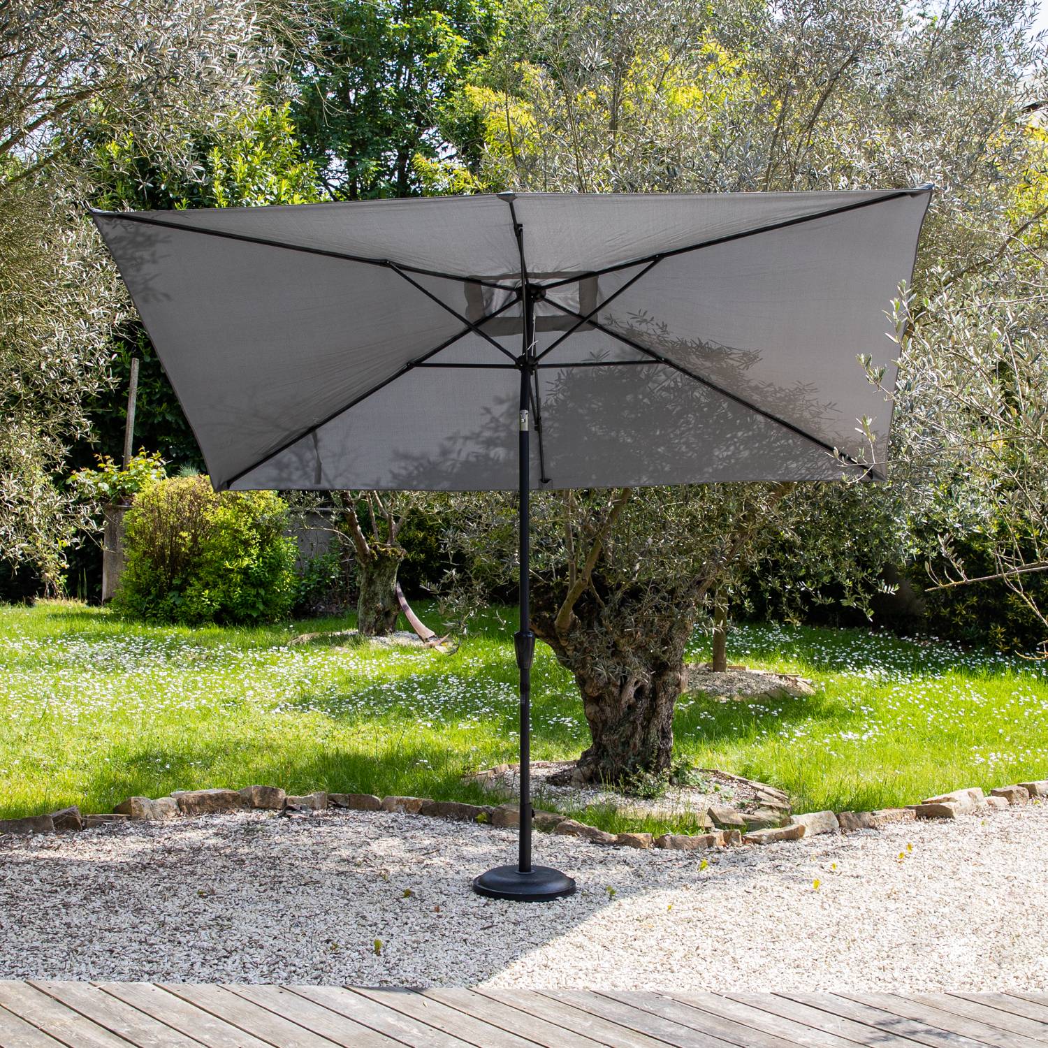 Happy Garden - Parasol droit HAPUNA rectangulaire 2x3m gris - HAPPY GARDEN - Imagen 2