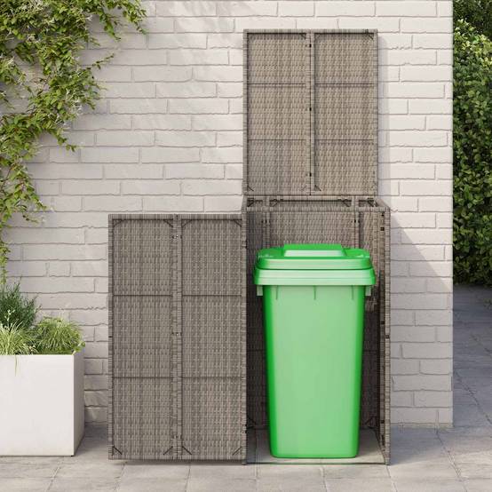 Cache-poubelle polyéthylène gris 65 x 80 x 115 cm - PANGIVO - Image 3