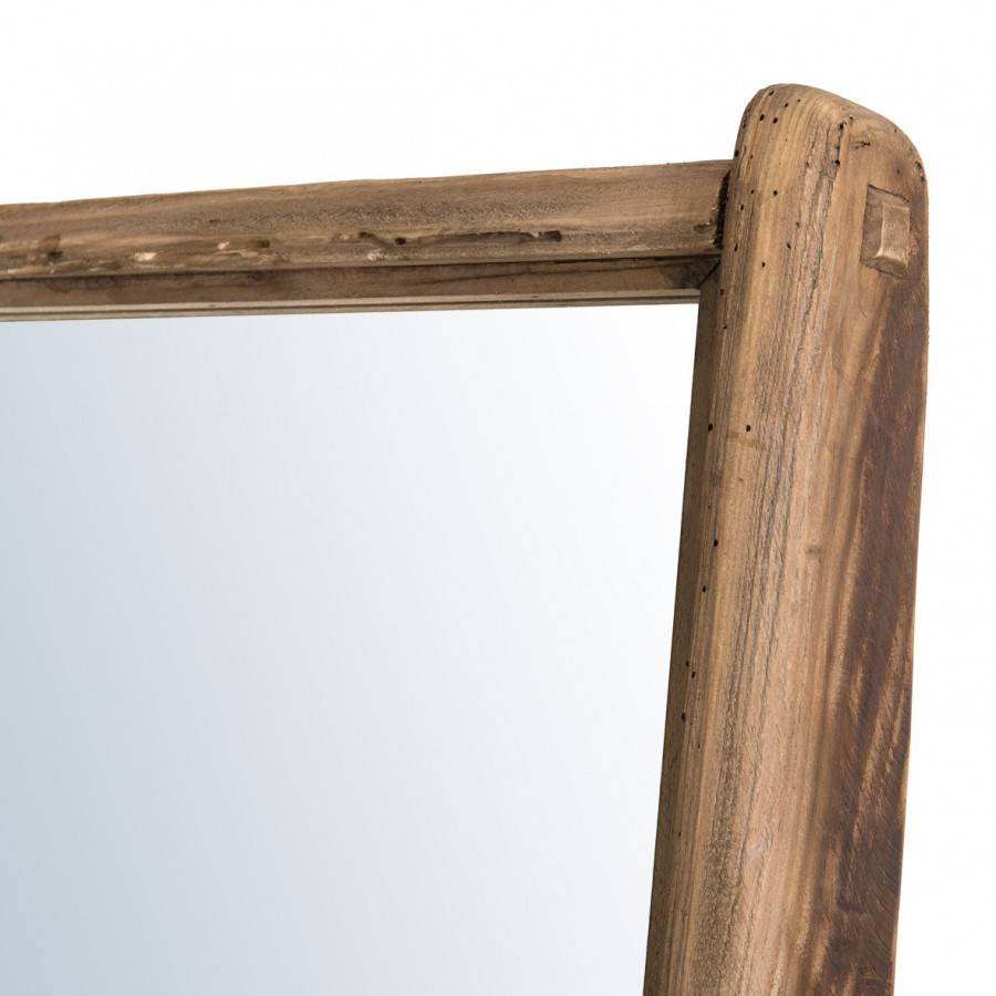 Macabane - ANDRIAN - Miroir sur pieds marron bois Pin recyclé - Imagen 4
